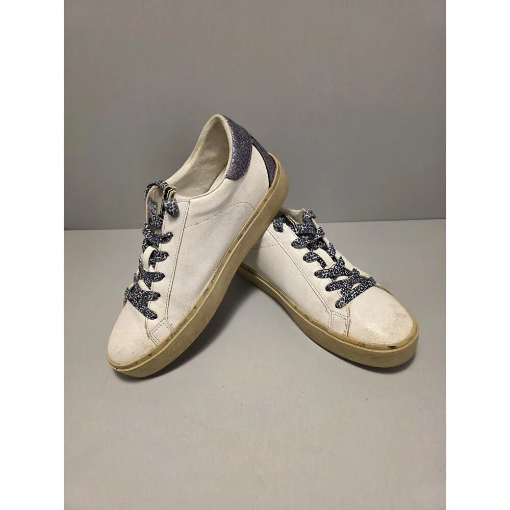Shu Shop  Reba Pink Glitter Silver Star Low Top Sneakers - Women's size 9
